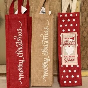 Christmas Wine Gift Bags Set of 3
